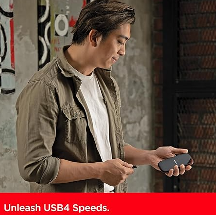 SanDisk 4 TB Extreme Pro with USB4 Portable SSD PS5 Compatible, 3800 MB/s SanDisk 4 TB Extreme Pro with USB4 Portable SSD PS5 Compatible, 3800 MB/s